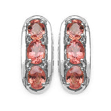 1.50 Carat Genuine Orange Sapphire .925 Sterling Silver Earrings