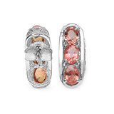 1.50 Carat Genuine Orange Sapphire .925 Sterling Silver Earrings