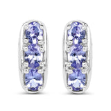 1.02 Carat Genuine Tanzanite Sterling Silver Earrings