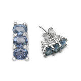1.32 ct Blue Sapphire .925 Sterling Silver Earrings