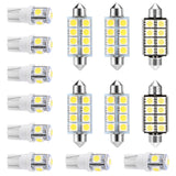14Pcs T10 41mm Festoon LED Light Bulb Interior Dome Map LED Lights License Plate Trunk Side Positioning Lights 6000K White