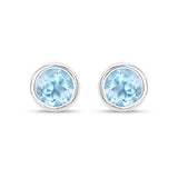 1.20 ct Genuine Blue Topaz .925 Sterling Silver Earrings