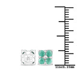 0.80 ct. Genuine Emerald .925 Sterling Silver Earrings