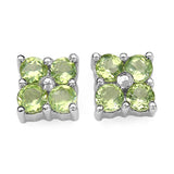 0.80 Carat Genuine Peridot .925 Sterling Silver Earrings