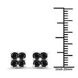 1.04 ct. Genuine Black Sapphire .925 Sterling Silver Earrings