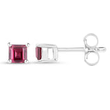 0.40 ct Genuine Rhodolite .925 Sterling Silver Earrings
