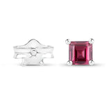 0.40 ct Genuine Rhodolite .925 Sterling Silver Earrings