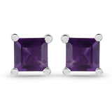 0.80 carat Genuine Amethyst .925 Sterling Silver Earrings