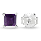 0.80 ct. Genuine Amethyst .925 Sterling Silver Earrings