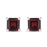 1.00 Carat Genuine Garnet .925 Sterling Silver Earrings
