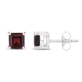 1.00 Carat Genuine Garnet .925 Sterling Silver Earrings