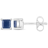 1.20 ct. Genuine Blue Sapphire .925 Sterling Silver Earrings
