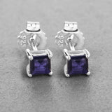 0.54 Carat Genuine Iolite .925 Sterling Silver Earrings