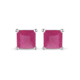 0.70 Carat Genuine Johnson Ruby .925 Sterling Silver Earrings