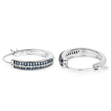 0.48 ct Genuine Blue Diamond and White Diamond .925 Sterling Silver Earrings