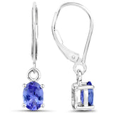 1.50 ct. Genuine Tanzanite 14K White Gold Earrings