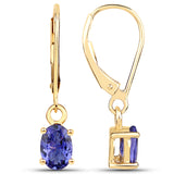 1.50 ct. Genuine Tanzanite 14K Yellow Gold Earrings
