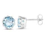 2.96 ct Genuine Blue Topaz .925 Sterling Silver Earrings