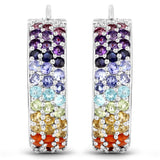 8.79 ct Genuine Multi Stones .925 Sterling Silver Earrings