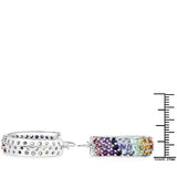 8.79 ct Genuine Multi Stones .925 Sterling Silver Earrings