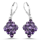 4.82 Carat Genuine Amethyst .925 Sterling Silver Earrings