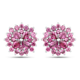 3.60 Carat Genuine Rhodolite Garnet .925 Sterling Silver Earrings