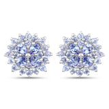 2.52 Carat Genuine Tanzanite .925 Sterling Silver Earrings