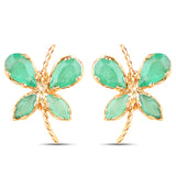 1.20 Carat Genuine Emerald 10K Yellow Gold Earrings