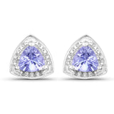0.86 ct. Genuine Tanzanite .925 Sterling Silver Earrings