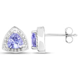 0.86 ct. Genuine Tanzanite .925 Sterling Silver Earrings