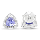 0.86 ct. Genuine Tanzanite .925 Sterling Silver Earrings