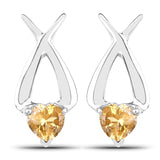 1.40 ct Genuine Citrine .925 Sterling Silver Earrings