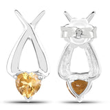 1.40 ct Genuine Citrine .925 Sterling Silver Earrings