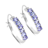 2.04 ct Genuine Tanzanite .925 Sterling Silver Earrings