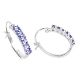 2.04 ct Genuine Tanzanite .925 Sterling Silver Earrings