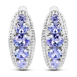 1.62 Carat Genuine Tanzanite .925 Sterling Silver Earrings