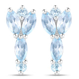 2.10 ct Genuine Blue Topaz .925 Sterling Silver EarRing for womens