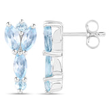 2.10 ct Genuine Blue Topaz .925 Sterling Silver EarRing for womens