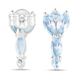 2.10 ct Genuine Blue Topaz .925 Sterling Silver EarRing for womens