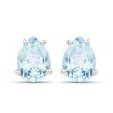 1.30 Carat Genuine Aquamarine .925 Sterling Silver Earrings