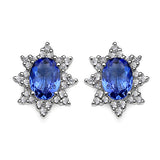 1.98 Carat Genuine Tanzanite .925 Sterling Silver Earrings