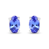 0.48 Carat Genuine Tanzanite 14K White Gold Earrings