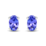 0.50 Carat Genuine Tanzanite 14K White Gold Earrings
