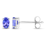 0.50 Carat Genuine Tanzanite 14K White Gold Earrings