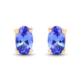 0.48 Carat Genuine Tanzanite 14K Yellow Gold Earrings