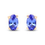 0.50 Carat Genuine Tanzanite 14K Yellow Gold Earrings