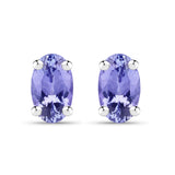 0.50 ct. Genuine Tanzanite .925 Sterling Silver Earrings