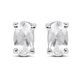 0.70 Carat Genuine White Topaz .925 Sterling Silver Earrings