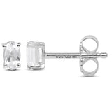 0.70 Carat Genuine White Topaz .925 Sterling Silver Earrings