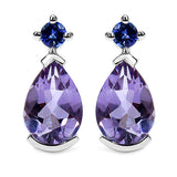 2.90 Carat Genuine Amethyst .925 Sterling Silver Earrings